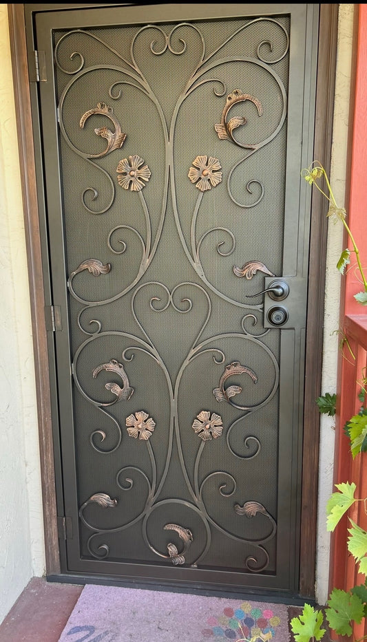 Le Fleur Screen Security Door – Single Door with Decorative Screen